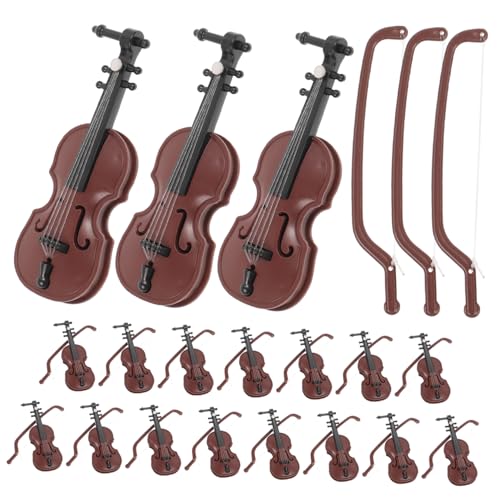 Alasum 20 Sätze Mini-Geige kleine Geige Dekorationen Violine Handwerk Desktop-Geige Musical Instruments büro Dekoration Mini-Musikinstrumente Modelle von Musikinstrumenten Plastik Coffee von Alasum