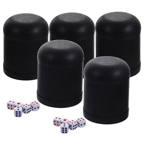 Alasum 20 Sätze Würfelbecher Würfelstapelbecher Würfelbehälter Würfelschüttler Tasse Mini-würfel Sterben Würfel-Shaker-Becher Zum Spaß Party Rate-würfelspiel-Tool Plastik Black von Alasum