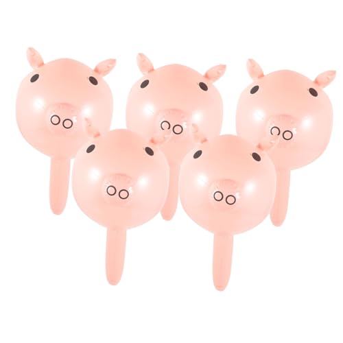 Alasum 20 Stk Aufblasbares Hammerspielzeug Dekorativer Spielzeughammer Aufblasbarer Schweinekopfstock Aufblasbares Schweinchen Schweinekopf-stabballon Sprengen Tiere Stick Rosa Pvc von Alasum