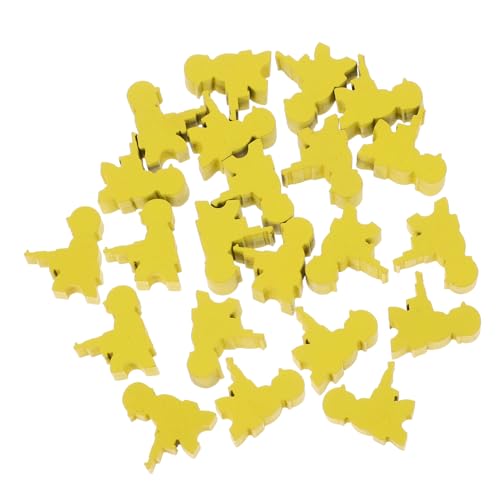 Alasum 20 Stück Brettspiel-Schachfiguren Brettspiel Zubehör Ersatz Schachfiguren Tischspiel Zubehör Kleine Schachfiguren Token für Brettspiele Schach für Brettspiel Holz Yellow von Alasum