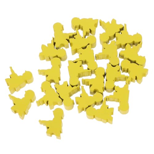 Alasum 20 Stück Brettspiel-Schachfiguren Schachfiguren-Set Brettspiel Zubehör Kunsthandwerk Schachfiguren Stapelspiel Magnetschach Spielkomponente Token für Brettspiele Holz Yellow von Alasum