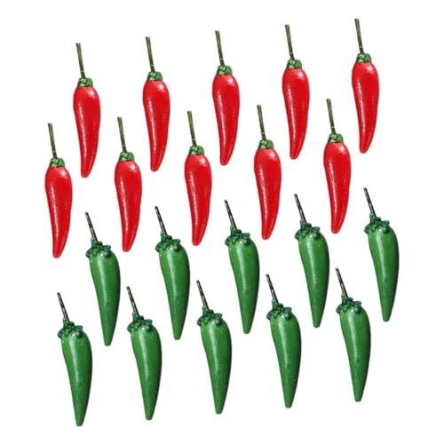 Alasum 20 Stück Mini-fälschungs-Chili-Paprika, Simulation Lebensechtes Chili-kunstgemüse Für Foto-Requisiten, Zuhause, Küche, Tischdekoration, Schrank-Ornament von Alasum