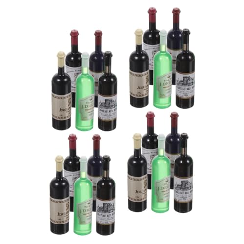 Alasum 20st Puppenhaus Wein Mini-alkoholflaschen Miniatur-rotweinflaschen Mini-trinkflasche Mini-hausweinflasche Schnapsflaschen Küchenzubehör Für Puppenstuben Plastik von Alasum