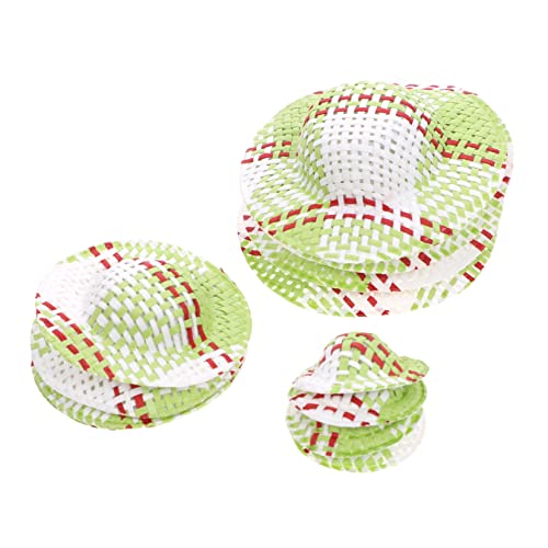 Alasum 24 STK bunt gestreifter Hut Kleiner Puppenhut Minihüte zum Basteln Mini-Hüte doll Accessories Kinder spielgeschirr Zubehör für Puppenmützen Mini-Puppenmütze Papier Green von Alasum