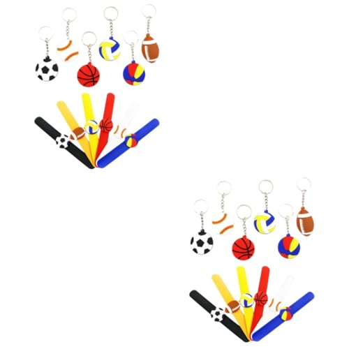 Alasum 24 Stk Sportarmband Aus Silikon Fußball-schlüsselanhänger Slap-armband-lineal Fußballarmband Für Jungen Schlagarmbänder Basketball-schlüsselanhänger Jungen Armbänder Kinderarmband von Alasum