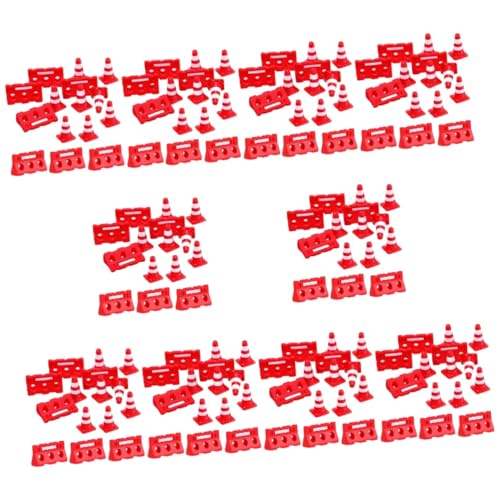 Alasum 240 STK Straßenschild Barrikade Spielzeug Mini-Verkehrszäune Auto Zapfen verkehrszeichen Spielzeug verkehrszeichen Kinder Verkehrsschilder für Kinder Straßensperre Zeichen Plastik von Alasum