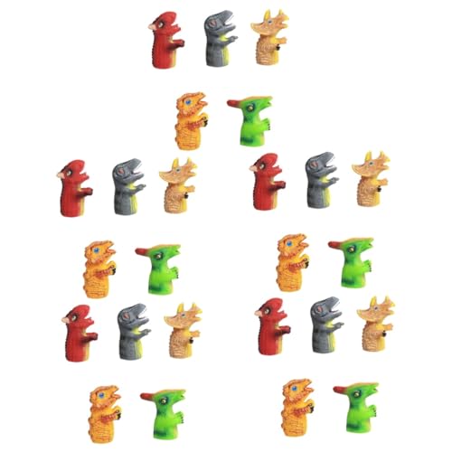 Alasum 25 STK Dinosaurier-fingerspielzeug Kopf Spielzeug Winzige Handtierfigur Familie Fingerpuppen Lustige Fingerpuppen Fantasievolle Spielpuppe Rollenspielhand Dinosaurierpuppe Plastik von Alasum