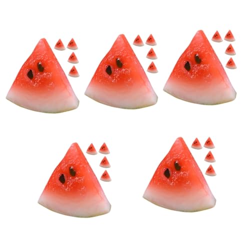 Alasum 25 STK Simulierte Fruchtwassermelonenscheiben sammlerstücke Miniaturen Früchte Obst Miniatur-Wassermelonenscheibe Miniaturfruchtmodelle Mini-Hausverzierung Miniatur-Dekor PVC rot von Alasum