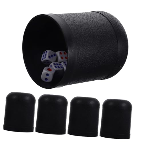 Alasum 25 Sätze Würfelbecher Shaker Mini-Würfelstreuer Tasse Party sterben kunststoffbecher plastikgläser swor würfel brettspielr Ludo brettspiel Plastikwürfel Würfelspiel Black von Alasum