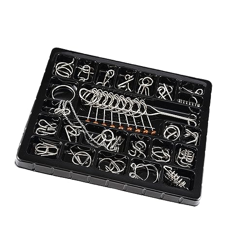 Alasum Denksport-Puzzle-Set Metall-Puzzle Iq-Spiel Spielzeug für Jungen und Mädchen Erwachsene von Alasum