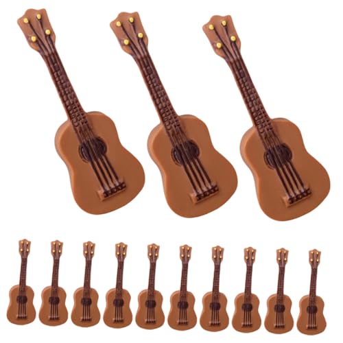 Alasum 25st Gitarrenmodell Mini-musikalische Ornamente Nachbildung Einer Gitarre Miniatur-landschaftsmöbel Mini-Gitarren-dekor Mini-hausgitarre Mini-Gitarre-Foto-Requisite Harz Brown von Alasum