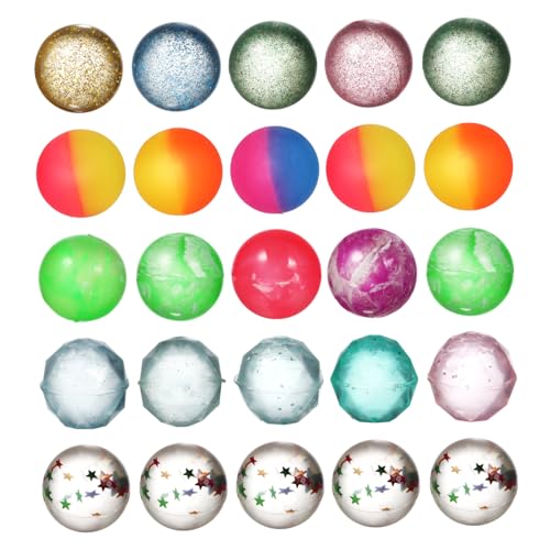 Alasum 25st Kinderspielzeugball Dekorative Elastische Kugeln Mini Hüpfender Ball Mini-hüpfbälle Hüpfbälle Für Kinder Sprungbälle Klein Hüpfbälle Klein Stressbälle Spielzeug Gummi von Alasum