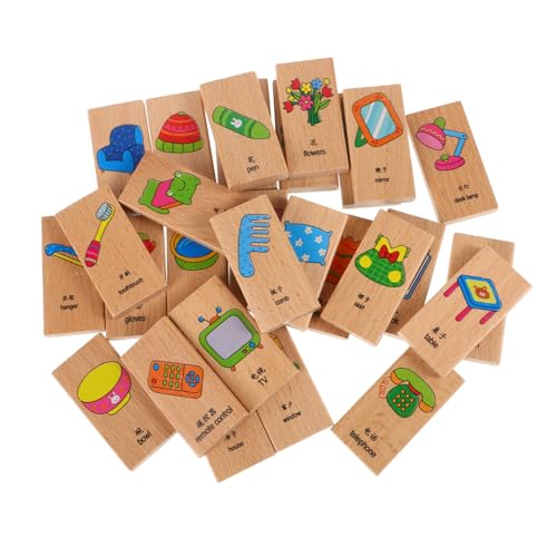 Alasum 28-teiliges Set Domino Aktivitäten Für Kleinkinder Lernspielzeug Für Kinder Lernspielzeug Für Kleinkinder Bausteine ​​für Kleinkinder Kinderversorgung Kinderaccessoire Holz von Alasum