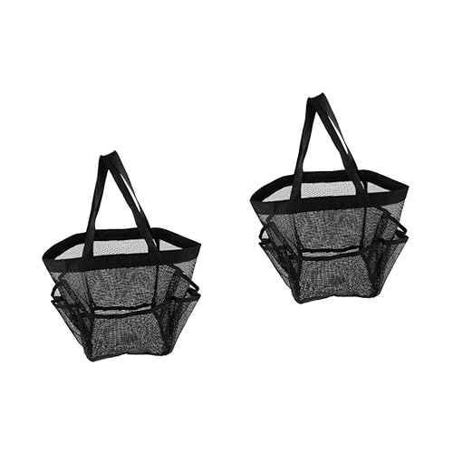 Alasum 2St Aufbewahrungstasche Netz-Reisetasche große Einkaufstasche klare Handtasche Storage Bags aufbewahrungstüten Swallet Multifunktions-Reisetasche Mesh-Reiseveranstalter Nylon Black von Alasum