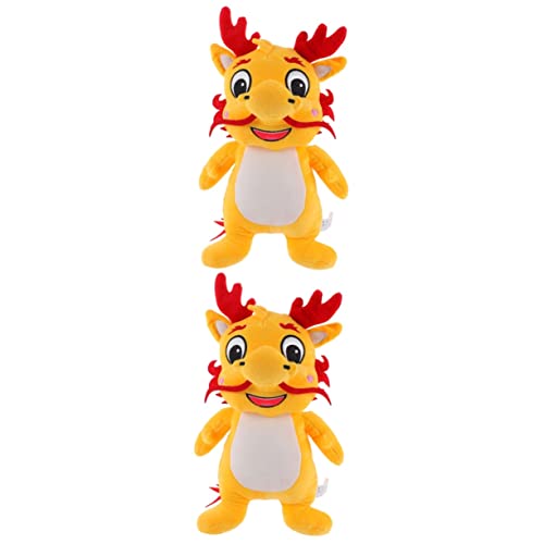 Alasum 2St Drachen Plüschtier Plüschfigurenspielzeug Stoffpuppe mit Drachen im chinesischen Stil Spielzeug für Kinder kinderspielzeug Drachen-Kuscheltiere Kawaii Kuscheltiere PP Baumwolle von Alasum