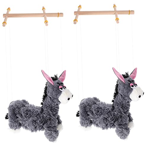 Alasum 2St Esel-Marionette Eselpuppenspielzeug Plüschspielzeug für Mädchen Tiere pupskissen marionetten puppenaugen spielzeuge Puppenspiel-Requisite Zubehör für Puppenspiele Kiefer Grey von Alasum