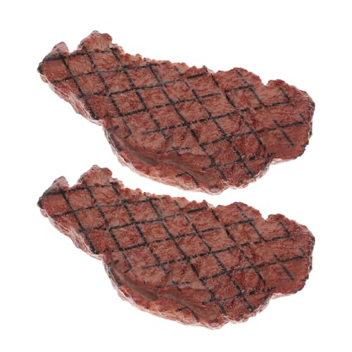 Alasum 2 Stücke Realistisches Gefälschtes Steak Modell Künstliche Steak Simulation Requisite Für Jungen Und Mädchen Spielzeug Küche Kochen Spielset von Alasum