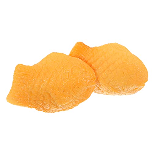 Alasum 2St Gefälschter Taiyaki kinderspielzeug für Children Toys spielzeuge hühner gefälschter Fisch künstliches Japanisches Essen Harz Orange von Alasum