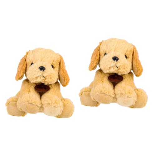 Alasum 2St Golden Retriever Welpenpuppe Babys Puppen tierisches Babyspielzeug Kinder Party wohnungsdeko Urlaub Kinder Kuscheltiere Spielzeug PP Baumwolle Light Brown von Alasum