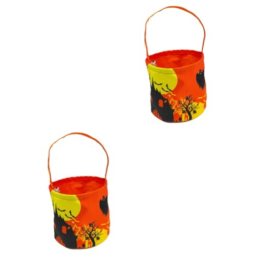 Alasum 2St Halloween-Lichteimer Segeltucheimer für Kinder Halloween-Schmuck Kürbis Eimer Halloween-Zubehör halloween geschenktüten halloween Halloween-Eimer Süßigkeitenbehälter von Alasum