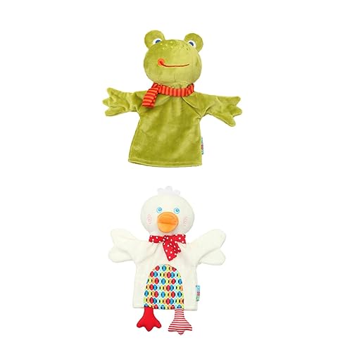 Alasum 2St Handpuppe Kinderspielzeug Plüschtierpuppe Kuscheltiere für Welpenfiguren interaktive Puppen pucktuch Kind Bevorzugungspuppen pädagogisches Spielzeug Baumwolle Green von Alasum