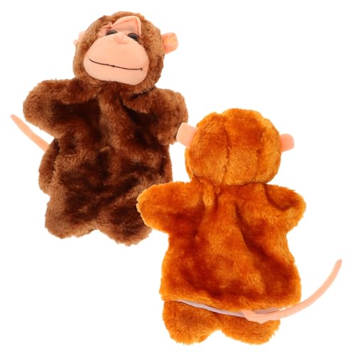 Alasum 2St Handpuppe Monkey Toy Monkey Handschuh-Affenspielzeug Dinosaurier-Fingerspielzeug Frosch Plüsch dekoratives Handspielzeug lebensechtes Handspielzeug PP Baumwolle von Alasum