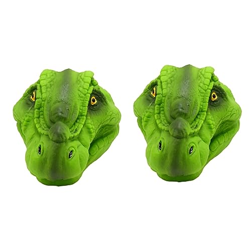 Alasum 2St Handpuppe kindersachen Chaps Kinder dinomask Dinosaur spielzeuge Plüschfigur Spielzeug Fingerpuppe Kleinkindspielzeug Tierpuppen Puppen für Kinder Puppenspielzeug Plastik Green von Alasum