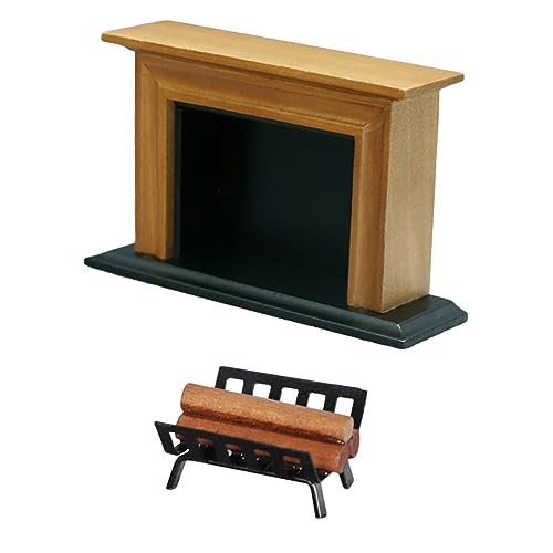 Alasum 2St Kaminofen-Modell wohnzimmermöbel Living Room Furniture puppenhauszubehör zubehör puppenhaus Modellbau Dekorationszubehör Mini- Spielzeug Mini-Retro-Kamin Mini-Handwerk Holz von Alasum