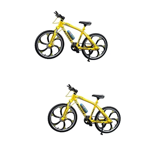 Alasum 2St Miniaturen Gelbes Fahrrad Spielzeug Sammlerstück Fahrrad Mini-Fahrrad Fingerspielzeugfahrräder Minibike Mini-Modell Spielzeuge elektrisches Fahrrad Figurendekor Ornamente von Alasum