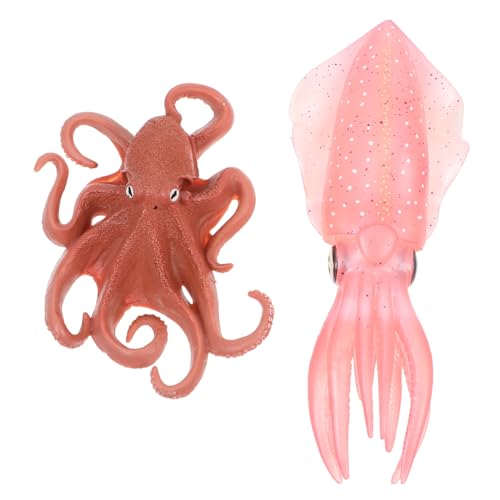 Alasum 2St -Oktopus-Modell Simulationstier pädagogisches Spielzeug Lernspielzeug zabawki stymulujące rozwój Educational Toys -Modell Oktopus Figur Spielzeug Plastik von Alasum