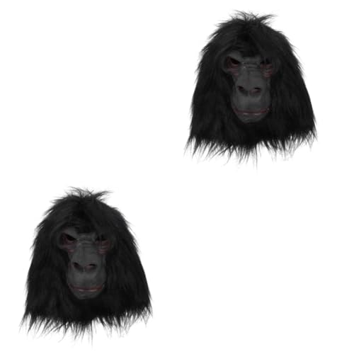 Alasum 2St Orang-Utan-Maske Schimpansen- -Schimpansen-Kopfmaske Tiermaske Tier-Cosplay-Masken Affenmaske grusel maske gruselige maske Halloweenkostüm -Requisite Gorilla-Kopfmaske von Alasum