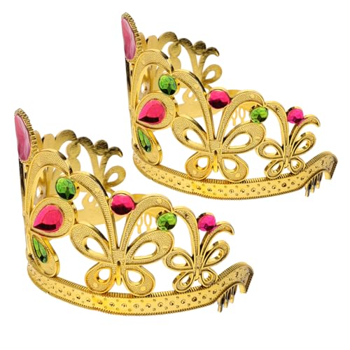 Alasum 2St Prinzenkrone geburtstag tiara kronen Prinzessin Krone Königskronen-Stirnband geburtstag kopfbedeckung Party Haarschmuck Kronen Haarreif Strass-Stirnbänder Kinderkrone Harz von Alasum