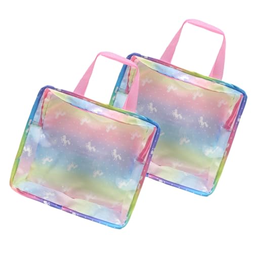 Alasum 2St Puppenzubehörtasche Tragetasche für Puppenkleidung Puppen-Einkaufstasche Aufbewahrungstasche für Puppenzubehör Aufbewahrungstasche für Kinderpuppen Cartoon-Handtasche Polyester von Alasum