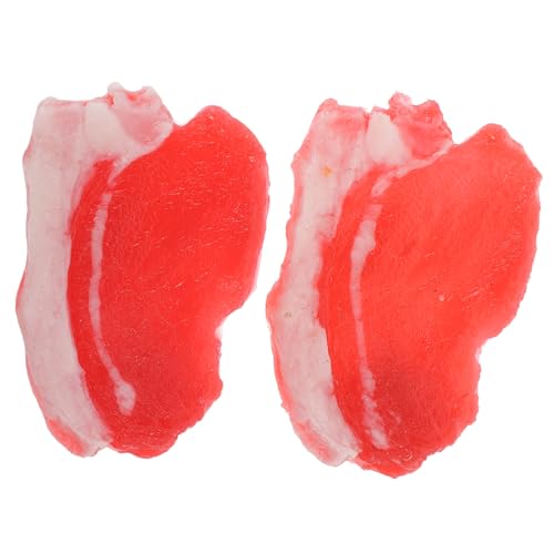 Alasum 2St Schweinefleischimitat künstliche Fleischstütze künstliches Schweinesteak Schweinefleischatrappe Schweinefleischnachbildung künstliches Schweinefleisch Schweinefleisch-Ornament von Alasum