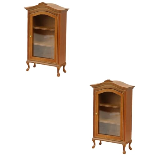 Alasum 2St Simulationsschrank Book Shelves bücherregal spielzeuge Dekoration für Miniaturhäuser Wohnaccessoire Mini-Häuser Miniaturen Mini-Schrankverzierung Mini-Verzierung hölzern Brown von Alasum