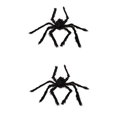 Alasum 2St Spukhaus-Requisite gruselige Plüschspinne Spukhaus Spinne riesige Spinne Halloween aussendeko Halloween Costume Spielzeug Gruselige Halloween-Party-Dekoration gefälschte Spinne von Alasum