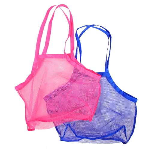 Alasum 2St Strandtasche aufbewahrungssack Storage Bags Mesh-Tasche Bag for travel Tasche zum Sammeln von Muscheln Taschenorganisator für unterwegs Aufbewahrungstasche Netztasche Blue von Alasum