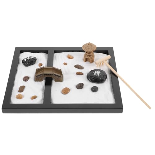 Alasum 2St Tischdekoration aus Sand meditations meditieren bürodeko Geschenkidee relaxan Geschenkeidee Schreibtischdekoration tischdeko esstisch Serenity Miniaturlandschaft mit Sand Black von Alasum