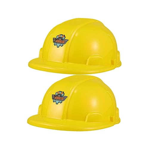 Alasum 2St Werkzeughut verkleidung kinder kinderhelm kinderkleidung costume Partyzubehör bauparty dekorationen Kinder bauen schwer Kappe Bau-Hut-Spielzeug Bau Partyhut Plastik Yellow von Alasum