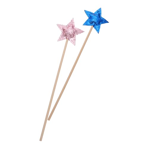 Alasum 2St Zauberstab Zauberstäbe kreativer Feenstab Kinderspielzeug funkelnder Stab Handlicher Lichtstab für Kinder Fairy Wand verkleidung Kinder spilzeug zarter Feenstab Stützstab Stoff von Alasum