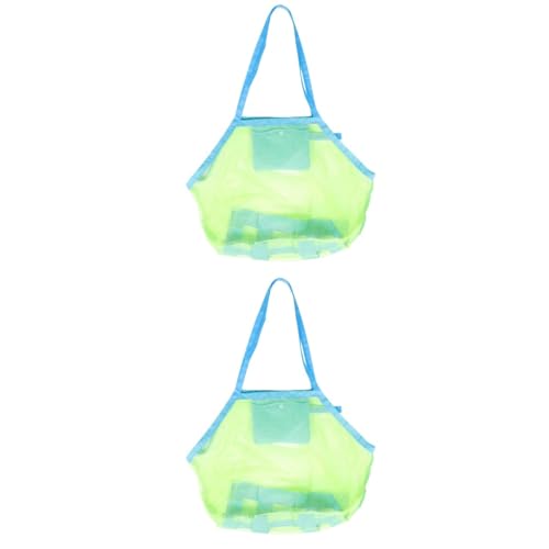 Alasum 2st Aufbewahrungstasche Für Spielzeug Sommer Tragetaschen Einkaufstasche Aus Mesh Sandspielzeug-Tragetasche Kinder Strandtaschen Große Strandtasche Babyspielzeug Light Green Netz von Alasum