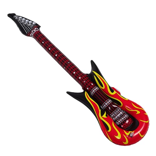 Alasum 2st Aufblasbare Gitarre E-gitarren-requisite Halloween-schlauchboote Gitarrendekorationen Prinz-gitarre Kostümgitarre Mit Gurt -kostüm Für Kinder Mikrofon Aufblasen Rot Pvc von Alasum