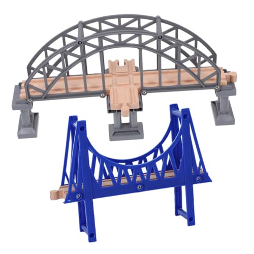 Alasum 2st Bahngleisbrücke Brückenmodell Selber Bauen Dekoratives Brückenmodell Eisenbahnbrücke Spielzeug Hölzernes Hängebrücken-plattformspielzeug Modellbahn Zubehör Gleiszubehör Abs von Alasum