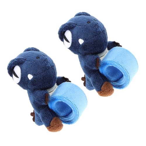 Alasum 2st Dinosaurier-sexkreis Bänder Mit Tiermuster Dinosaurier-schlagarmband Cartoon-slap-armbänder Animal-slap-armbänder Slap-bands Mit Tiermotiven Partygeschenke Plüsch Blue von Alasum