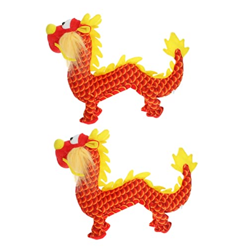 Alasum 2st Drachen Plüschtier Geburtstagsgeschenk Für Kinder Tierische Plüschkissen Winziger Drachenplüsch Kinder Dekor Chinesischer Tierkreis Drache Kinderspielzeug Rot Pp Baumwolle von Alasum