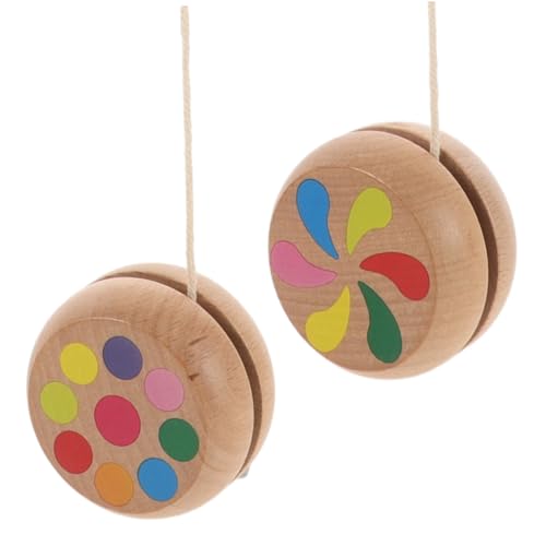 Alasum 2st Hölzernes Jo-jo Partygeschenke Kleine Jojos Kinderwerkzeug-spielset Professionelles -bälle Für Kinder Jo-jo-Spielzeug Kinder Yoyo Anfänger Light Brown Holz von Alasum