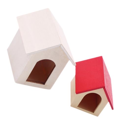 Alasum 2st Mini-zwinger Winzige Möbel Mini Hundehütte Puppenhaus Miniatur Spielzeug Mini- -bausatz Puppenhaus Mini- Kindermöbel Miniatur-welpenhaus Welpenheim Birke von Alasum