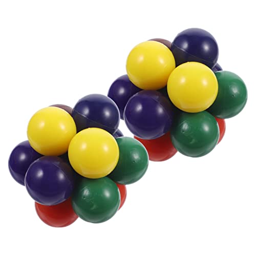 Alasum 2st Perlen Erweiterbarer Ball Spielbares Spielzeug Sensorisches Ballspielzeug Regenbogenball Regenbogen-puzzleball Druckspielzeug Spielzeug Für Den Schreibtisch Plastik von Alasum