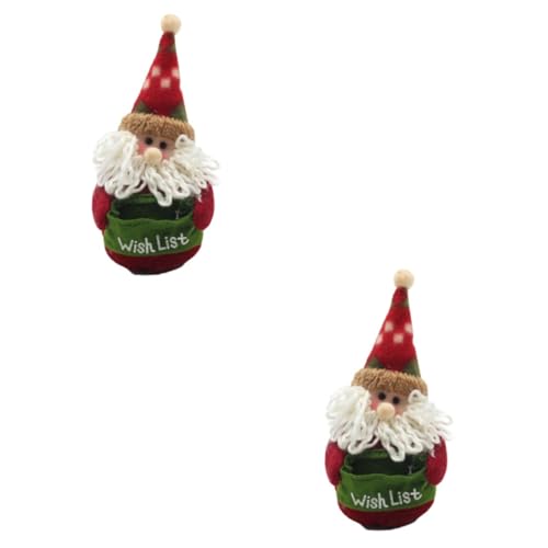 Alasum 2st Puppe Weihnachtsdekorationen Weihnachts-schneemann-anhänger Kreative Schneemannverzierung Strickschneemann Aus Holz Heimdekoration Polyester Rot von Alasum