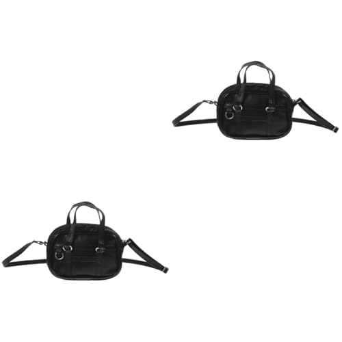 Alasum 2st Puppenrucksack Dekorative Mini-puppentasche Miniatur-metalltasche Puppengeldbeutel Modell Einer Mini-umhängetasche Miniatur-Puppen-umhängetasche Kleine Puppentasche Black von Alasum